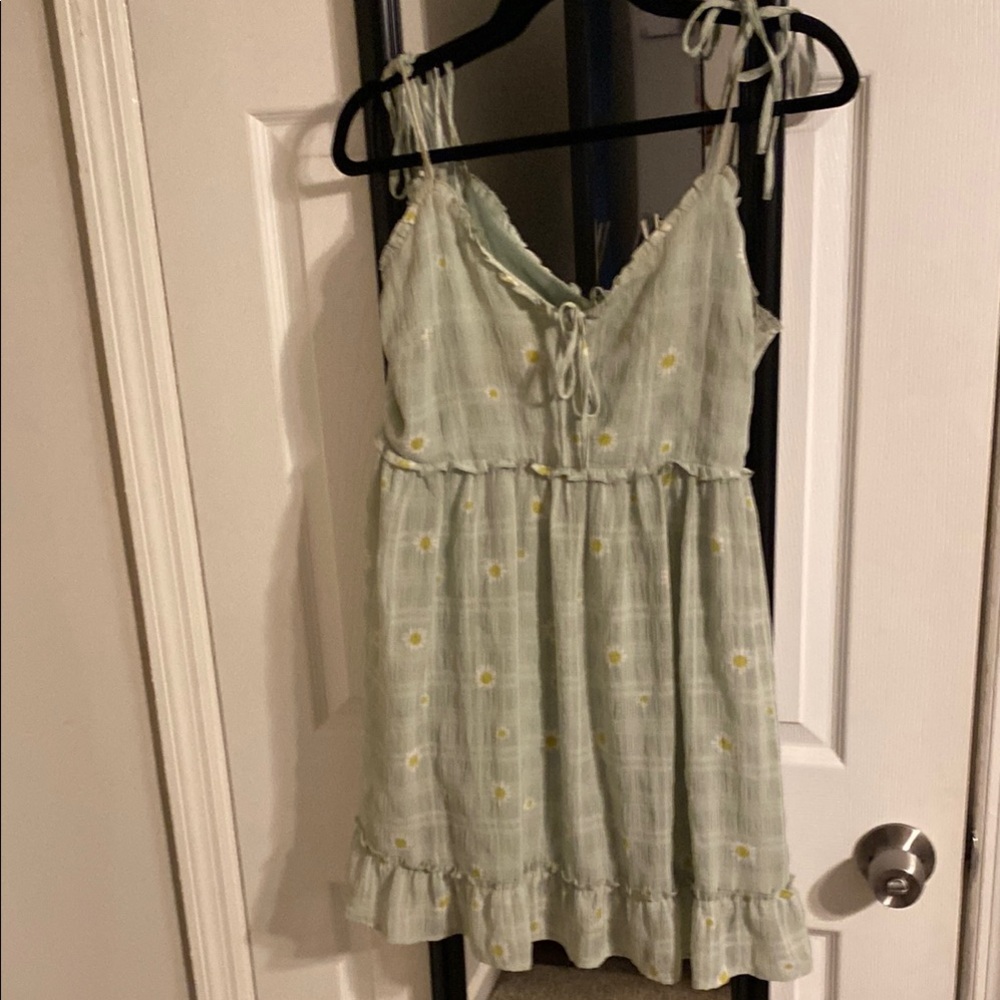 Green Sundress with Daisy Print